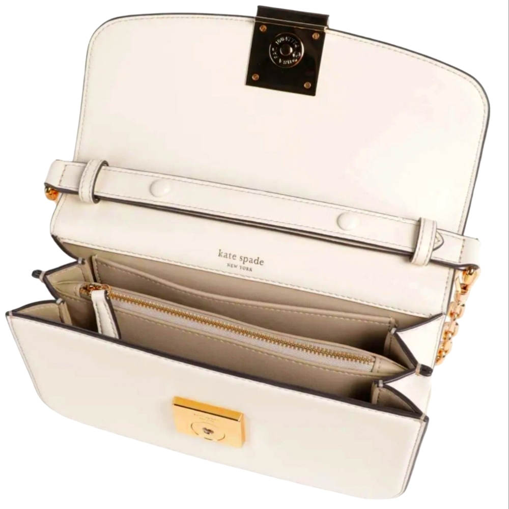 KATE SPADE Voyage in Parchment Small Grain Textured Satchel NEW